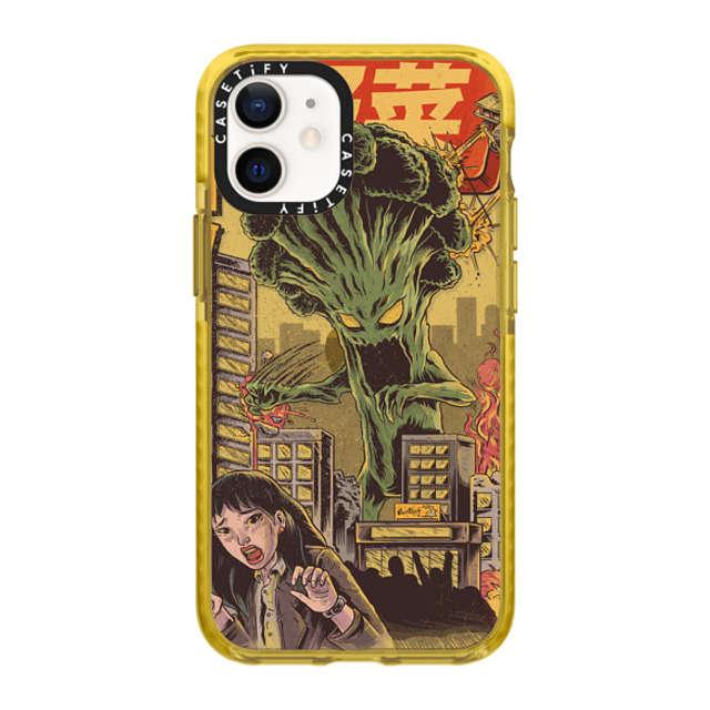 Ilustrata x CASETiFY iPhone 12 mini ケース イエロー インパクトケース Broccozilla