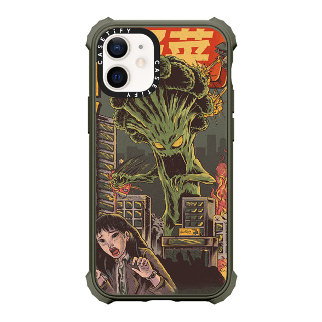 Ilustrata x CASETiFY iPhone 12 mini ケース Matte Olive ウルトラインパクトケース Broccozilla