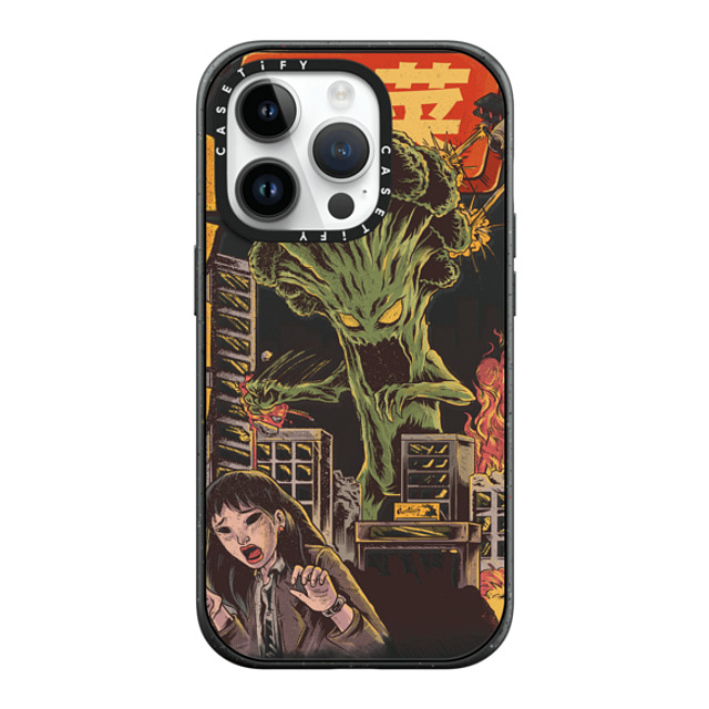 Ilustrata x CASETiFY iPhone 14 Pro ケース マットブラック インパクトケース MagSafe対応 Broccozilla