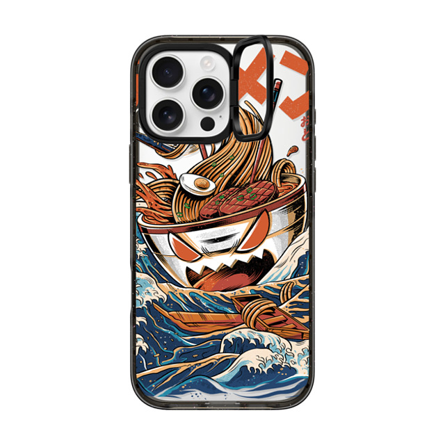 Ilustrata x CASETiFY iPhone 16 Pro Max ケース ブラック インパクトリングスタンドケース MagSafe対応 Black Great Ramen