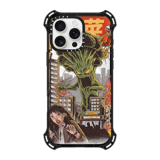 Ilustrata x CASETiFY iPhone 16 Pro Max ケース ブラック バウンスケース Broccozilla