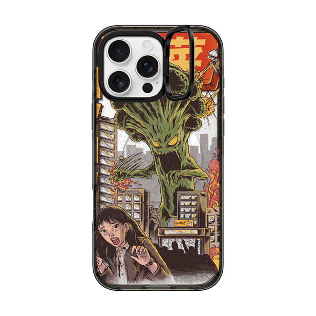 Ilustrata x CASETiFY iPhone 16 Pro Max ケース ブラック インパクトリングスタンドケース MagSafe対応 Broccozilla