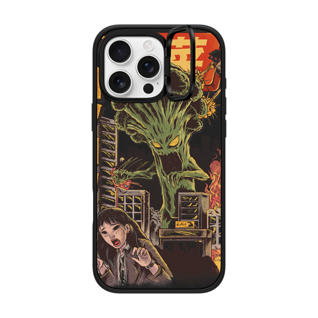 Ilustrata x CASETiFY iPhone 16 Pro Max ケース マットブラック インパクトリングスタンドケース MagSafe対応 Broccozilla