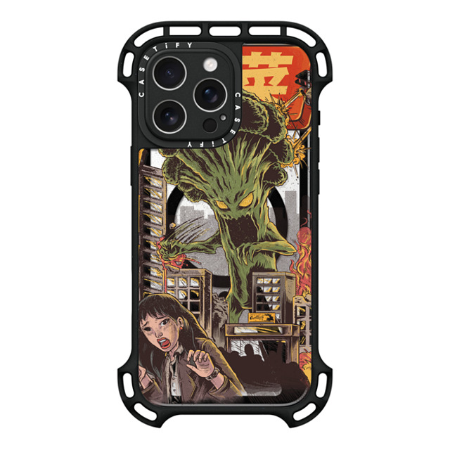 Ilustrata x CASETiFY iPhone 16 Pro Max ケース ブラック ウルトラ バウンスケース MagSafe対応 Broccozilla