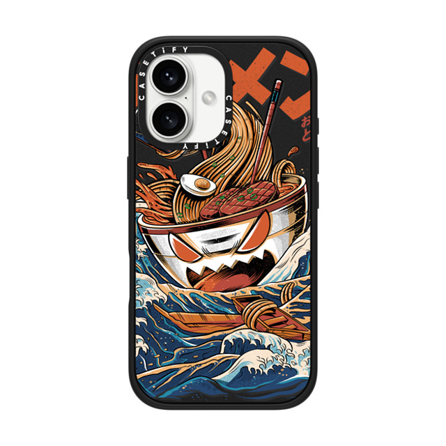 Ilustrata x CASETiFY iPhone 16 ケース マットブラック インパクトケース MagSafe対応 Black Great Ramen