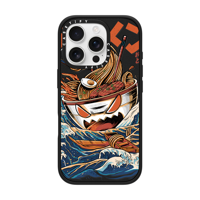 Ilustrata x CASETiFY iPhone 16 Pro ケース マットブラック インパクトケース MagSafe対応 Black Great Ramen