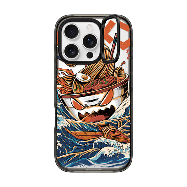 Ilustrata x CASETiFY iPhone 16 Pro ケース ブラック インパクトリングスタンドケース MagSafe対応 Black Great Ramen