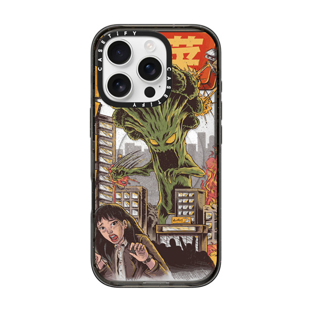 Ilustrata x CASETiFY iPhone 16 Pro ケース ブラック インパクトケース MagSafe対応 Broccozilla