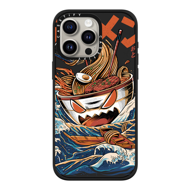 Ilustrata x CASETiFY iPhone 15 Pro Max ケース マットブラック インパクトケース MagSafe対応 Black Great Ramen