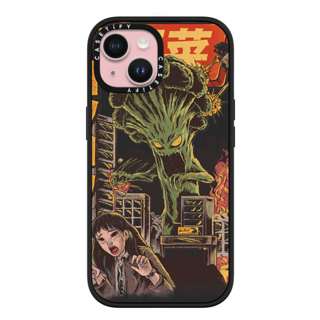 Ilustrata x CASETiFY iPhone 15 ケース マットブラック インパクトケース MagSafe対応 Broccozilla