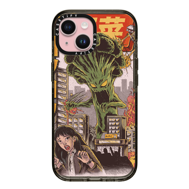 Ilustrata x CASETiFY iPhone 15 ケース ブラック インパクトケース Broccozilla