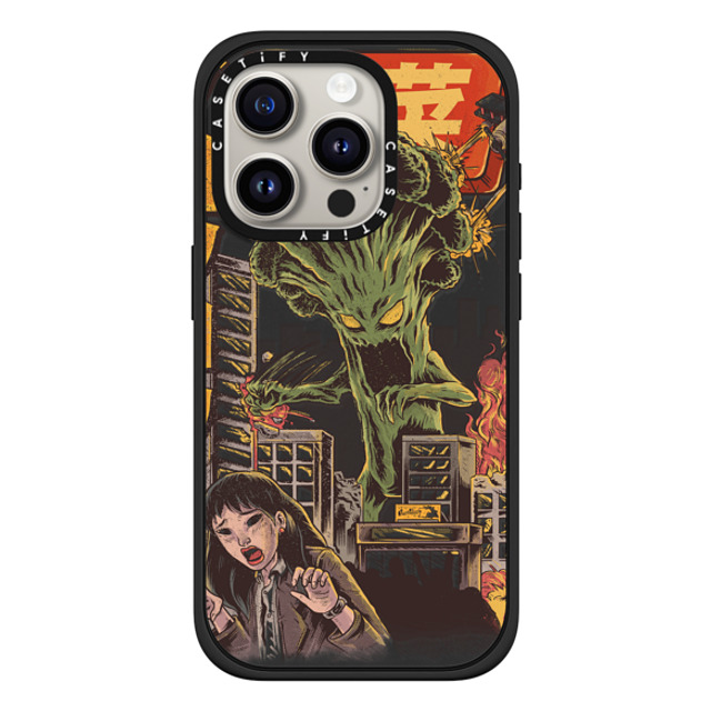 Ilustrata x CASETiFY iPhone 15 Pro ケース マットブラック インパクトケース MagSafe対応 Broccozilla