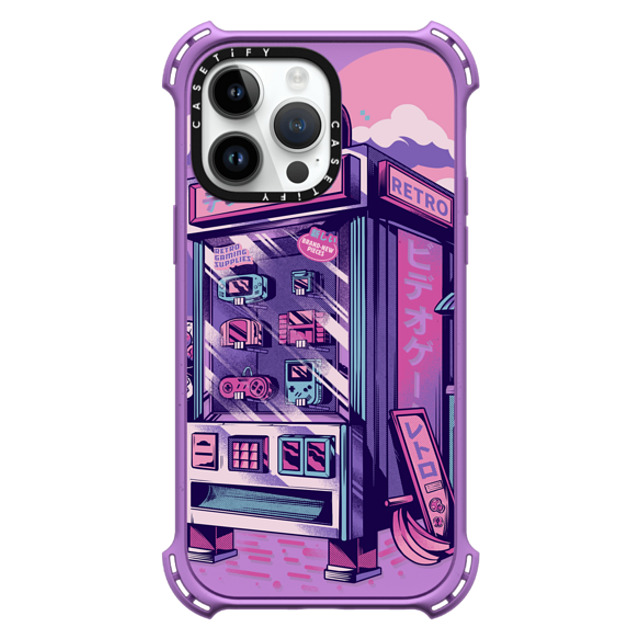 Ilustrata x CASETiFY iPhone 14 Pro Max ケース Matte Purple バウンスケース Retro Vending Machine