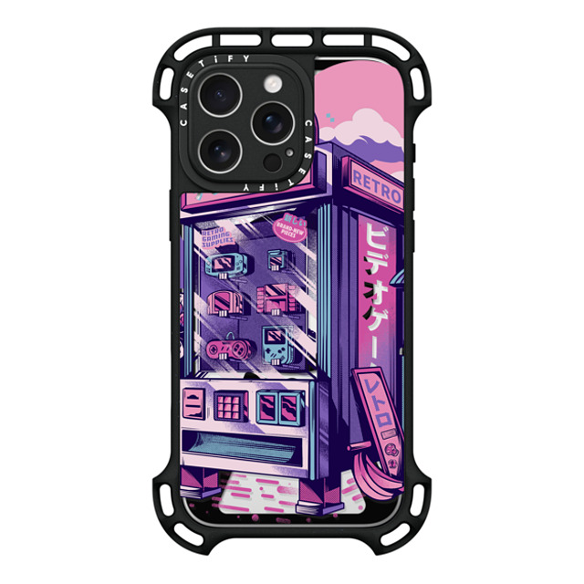 Ilustrata x CASETiFY iPhone 16 Pro Max ケース ブラック ウルトラ バウンスケース MagSafe対応 Retro Vending Machine