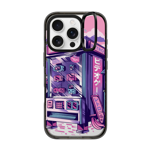 Ilustrata x CASETiFY iPhone 16 Pro ケース ブラック インパクトリングスタンドケース MagSafe対応 Retro Vending Machine