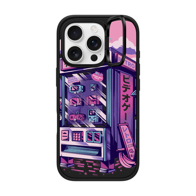 Ilustrata x CASETiFY iPhone 16 Pro ケース マットブラック インパクトリングスタンドケース MagSafe対応 Retro Vending Machine