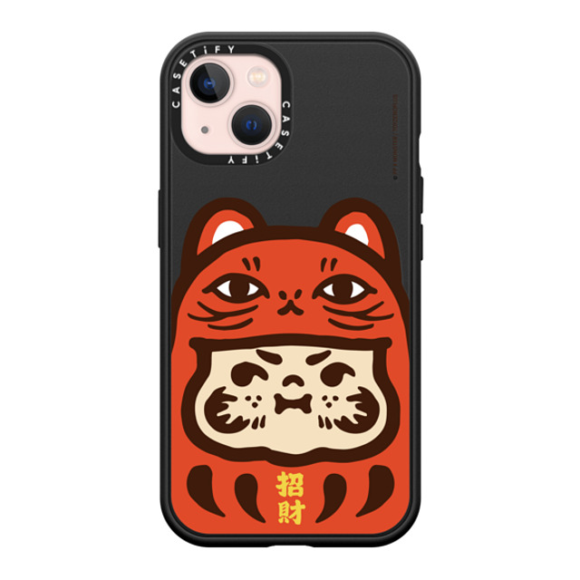 PP X MONSTER x CASETiFY iPhone 13 ケース マットブラック インパクトケース MagSafe対応 PP Baby Lucky Cat Daruma Red Case