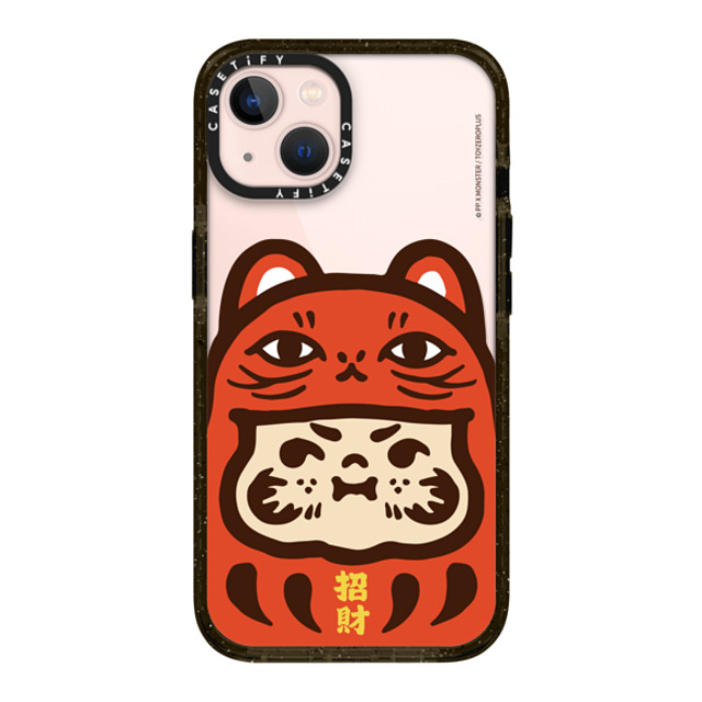 PP X MONSTER x CASETiFY iPhone 13 ケース ブラック インパクトケース PP Baby Lucky Cat Daruma Red Case