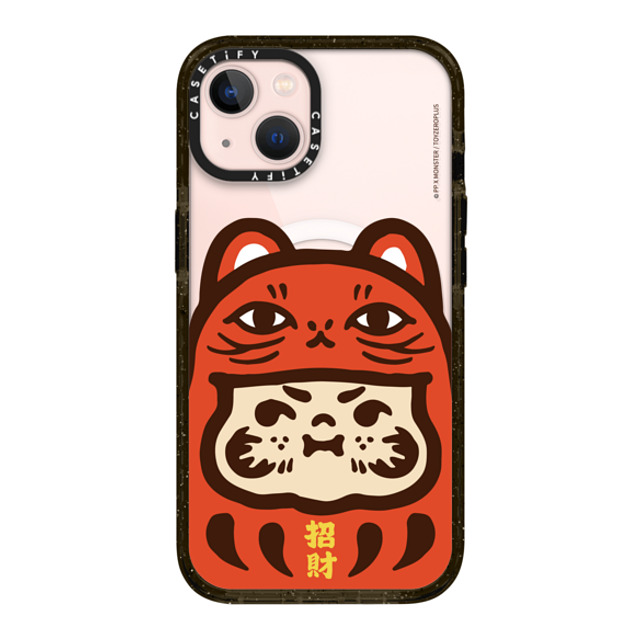 PP X MONSTER x CASETiFY iPhone 13 ケース ブラック インパクトケース MagSafe対応 PP Baby Lucky Cat Daruma Red Case