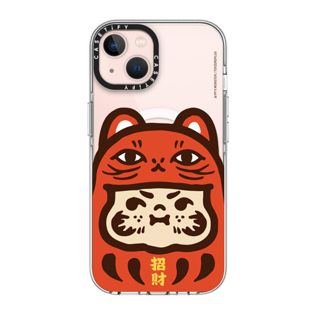 PP X MONSTER x CASETiFY iPhone 13 ケース クリア クリア ケース MagSafe対応 PP Baby Lucky Cat Daruma Red Case