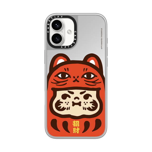 PP X MONSTER x CASETiFY iPhone 16 Plus ケース シルバー (シルバーバンパー) ミラーケース MagSafe対応 PP Baby Lucky Cat Daruma Red Case Back to School PP X MONSTER x CASETiFY iPhone 16 Plus ケース シルバー (シルバーバンパー) ミラーケース MagSafe対応 PP Baby Lucky Cat Daruma Red Case Back to School