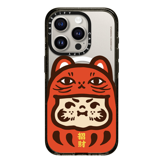 PP X MONSTER x CASETiFY iPhone 15 Pro ケース ブラック インパクトケース MagSafe対応 PP Baby Lucky Cat Daruma Red Case