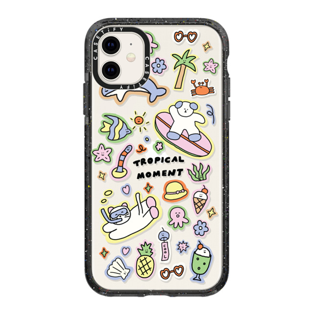 nothing here x CASETiFY iPhone 11 Case Black Impact Case Tropical sticker nothing here x CASETiFY iPhone 11 Case Black Impact Case Tropical sticker