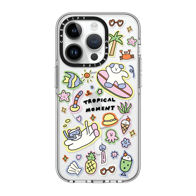 nothing here x CASETiFY iPhone 14 Pro Case Clear Clear Case MagSafe Compatible Tropical sticker nothing here x CASETiFY iPhone 14 Pro Case Clear Clear Case MagSafe Compatible Tropical sticker