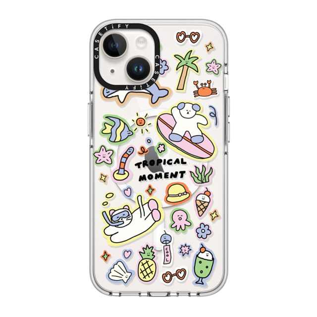nothing here x CASETiFY iPhone 14 Case Clear Clear Case MagSafe Compatible Tropical sticker nothing here x CASETiFY iPhone 14 Case Clear Clear Case MagSafe Compatible Tropical sticker