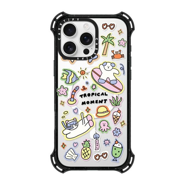 nothing here x CASETiFY iPhone 16 Pro Max Case Black バウンスケース Tropical sticker nothing here x CASETiFY iPhone 16 Pro Max Case Black バウンスケース Tropical sticker