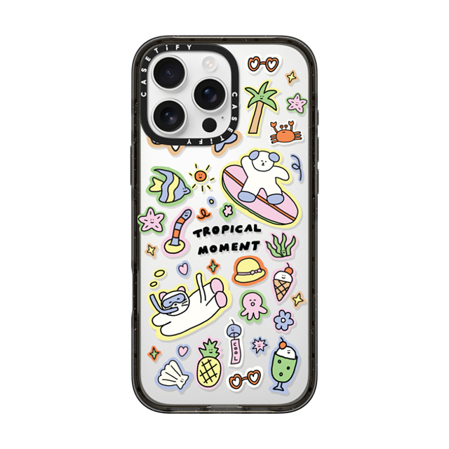 nothing here x CASETiFY iPhone 16 Pro Max Case Black Impact Case Tropical sticker nothing here x CASETiFY iPhone 16 Pro Max Case Black Impact Case Tropical sticker