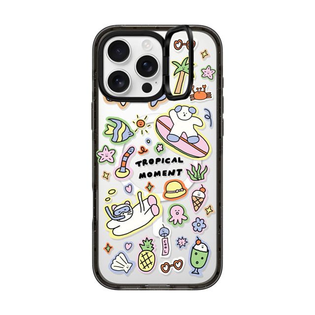 nothing here x CASETiFY iPhone 16 Pro Max Case Black インパクトリングスタンドケース MagSafe対応 Tropical sticker nothing here x CASETiFY iPhone 16 Pro Max Case Black インパクトリングスタンドケース MagSafe対応 Tropical sticker
