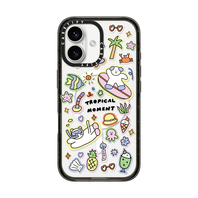nothing here x CASETiFY iPhone 16 Case Black Impact Case MagSafe Compatible Tropical sticker nothing here x CASETiFY iPhone 16 Case Black Impact Case MagSafe Compatible Tropical sticker