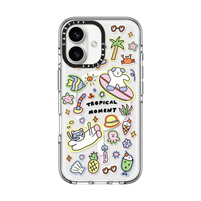 nothing here x CASETiFY iPhone 16 Case Clear Clear Case MagSafe Compatible Tropical sticker nothing here x CASETiFY iPhone 16 Case Clear Clear Case MagSafe Compatible Tropical sticker