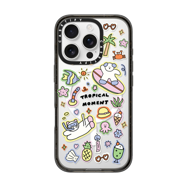 nothing here x CASETiFY iPhone 16 Pro ケース ブラック インパクトケース MagSafe対応 Tropical sticker Father's Day nothing here x CASETiFY iPhone 16 Pro ケース ブラック インパクトケース MagSafe対応 Tropical sticker Father's Day