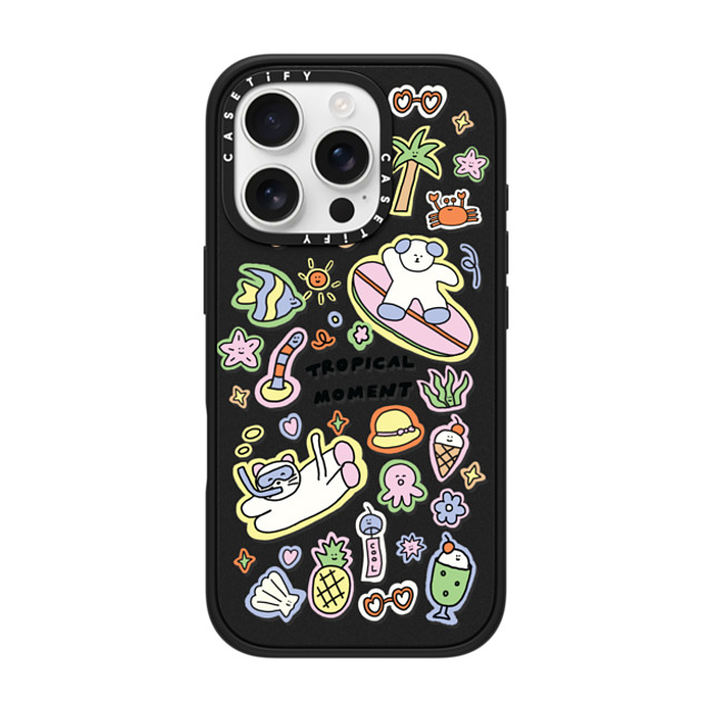 nothing here x CASETiFY iPhone 16 Pro Case Matte Black Impact Case MagSafe Compatible Tropical sticker nothing here x CASETiFY iPhone 16 Pro Case Matte Black Impact Case MagSafe Compatible Tropical sticker