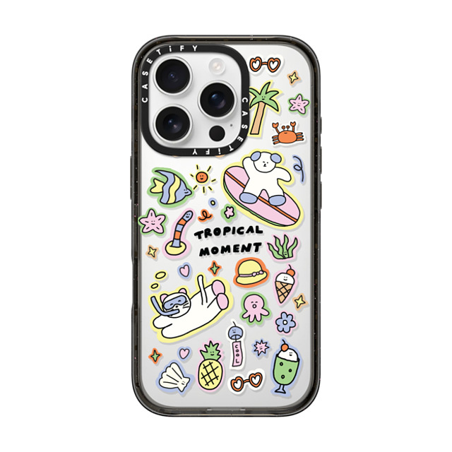 nothing here x CASETiFY iPhone 16 Pro Case Black Impact Case Tropical sticker nothing here x CASETiFY iPhone 16 Pro Case Black Impact Case Tropical sticker