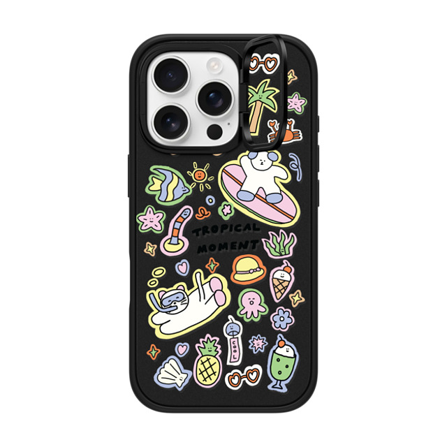 nothing here x CASETiFY iPhone 16 Pro Case Matte Black インパクトリングスタンドケース MagSafe対応 Tropical sticker nothing here x CASETiFY iPhone 16 Pro Case Matte Black インパクトリングスタンドケース MagSafe対応 Tropical sticker