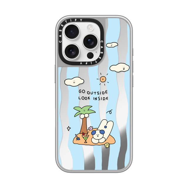 nothing here x CASETiFY iPhone 16 Pro Case シルバー (シルバーバンパー) ミラーケース MagSafe対応 Ocean lover nothing here x CASETiFY iPhone 16 Pro Case シルバー (シルバーバンパー) ミラーケース MagSafe対応 Ocean lover
