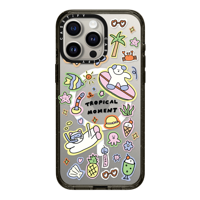 nothing here x CASETiFY iPhone 15 Pro Max Case Black Impact Case MagSafe Compatible Tropical sticker nothing here x CASETiFY iPhone 15 Pro Max Case Black Impact Case MagSafe Compatible Tropical sticker