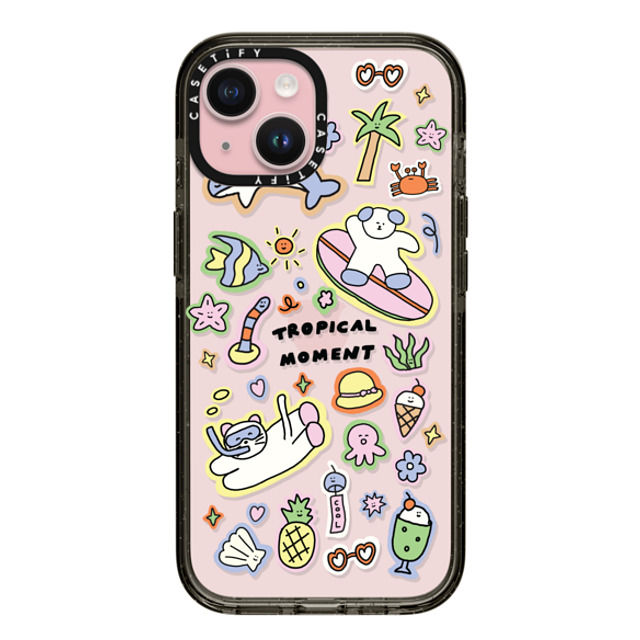 nothing here x CASETiFY iPhone 15 Case Black Impact Case Tropical sticker nothing here x CASETiFY iPhone 15 Case Black Impact Case Tropical sticker