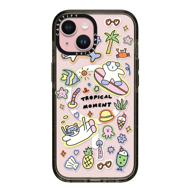 nothing here x CASETiFY iPhone 15 ケース ブラック インパクトケース MagSafe対応 Tropical sticker Father's Day nothing here x CASETiFY iPhone 15 ケース ブラック インパクトケース MagSafe対応 Tropical sticker Father's Day