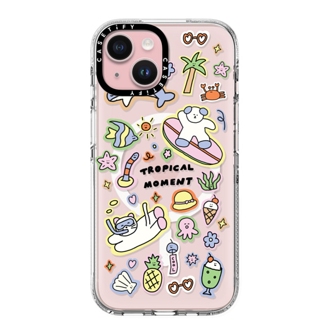 nothing here x CASETiFY iPhone 15 Case Clear Clear Case MagSafe Compatible Tropical sticker nothing here x CASETiFY iPhone 15 Case Clear Clear Case MagSafe Compatible Tropical sticker