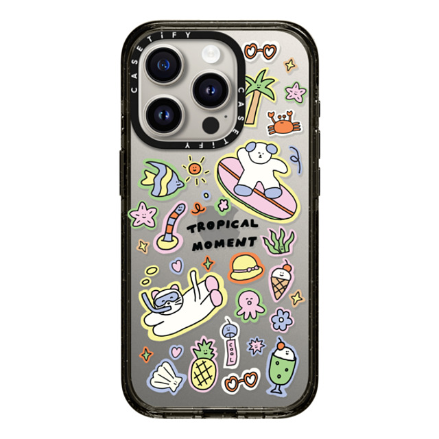 nothing here x CASETiFY iPhone 15 Pro Case Black Impact Case Tropical sticker nothing here x CASETiFY iPhone 15 Pro Case Black Impact Case Tropical sticker