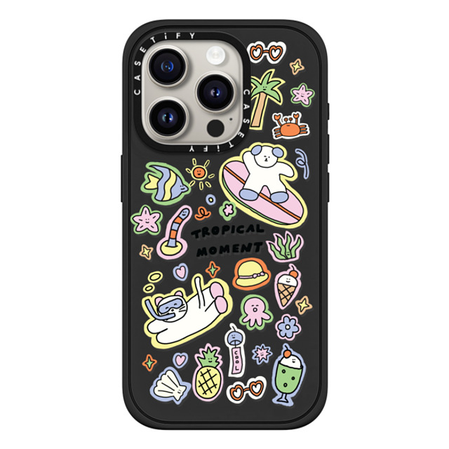 nothing here x CASETiFY iPhone 15 Pro Case Matte Black Impact Case MagSafe Compatible Tropical sticker nothing here x CASETiFY iPhone 15 Pro Case Matte Black Impact Case MagSafe Compatible Tropical sticker
