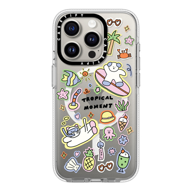 nothing here x CASETiFY iPhone 15 Pro Case Clear Clear Case MagSafe Compatible Tropical sticker nothing here x CASETiFY iPhone 15 Pro Case Clear Clear Case MagSafe Compatible Tropical sticker