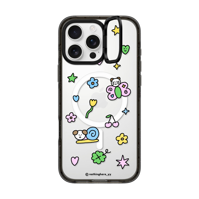 nothing here x CASETiFY iPhone 16 Pro Max Case Black インパクトリングスタンドケース MagSafe対応 Enjoy The Springtime nothing here x CASETiFY iPhone 16 Pro Max Case Black インパクトリングスタンドケース MagSafe対応 Enjoy The Springtime