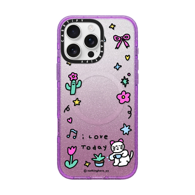 nothing here x CASETiFY iPhone 16 Pro Max Case Glitter Purple Impact Case MagSafe Compatible I Love Today nothing here x CASETiFY iPhone 16 Pro Max Case Glitter Purple Impact Case MagSafe Compatible I Love Today