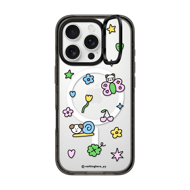 nothing here x CASETiFY iPhone 16 Pro Case Black インパクトリングスタンドケース MagSafe対応 Enjoy The Springtime nothing here x CASETiFY iPhone 16 Pro Case Black インパクトリングスタンドケース MagSafe対応 Enjoy The Springtime