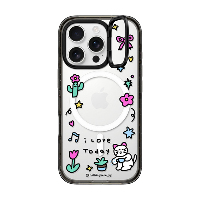 nothing here x CASETiFY iPhone 16 Pro Case Black インパクトリングスタンドケース MagSafe対応 I Love Today nothing here x CASETiFY iPhone 16 Pro Case Black インパクトリングスタンドケース MagSafe対応 I Love Today
